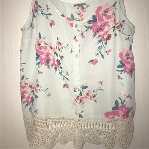 Charlotte Russe Blue w/Floral Tank